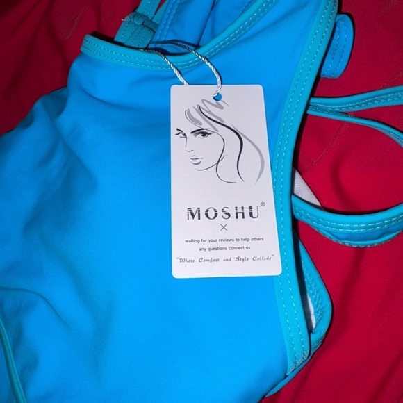 Elegant 2 Tone Blue Two-piece cheeky 
High waisted bikini - Picture 4 of 11